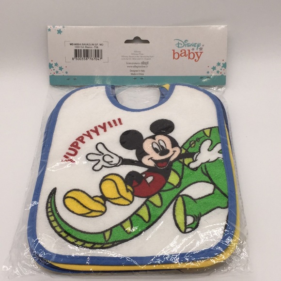 Disney Baby 6 Infant Baby Boys Bibs Mickey Mouse - Picture 3 of 7